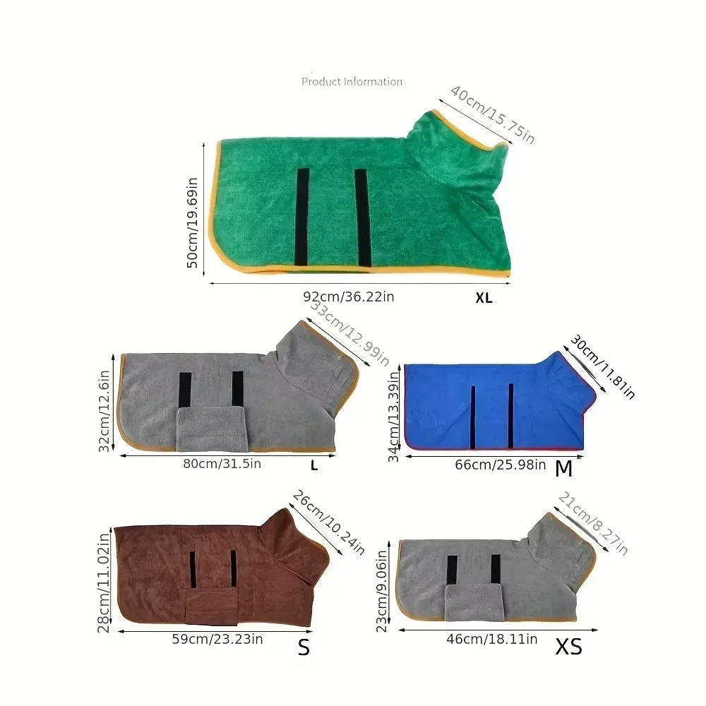 Guide fournisseur du peignoir de séchage Pattimo : tailles XS à XL avec dimensions